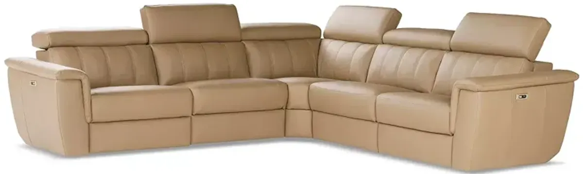 Giuseppi Nicoletti Trevi 5 Piece Power Reclining Leather Sectional 