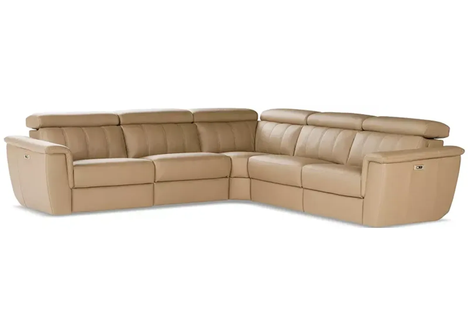 Giuseppi Nicoletti Trevi 5 Piece Power Reclining Leather Sectional 