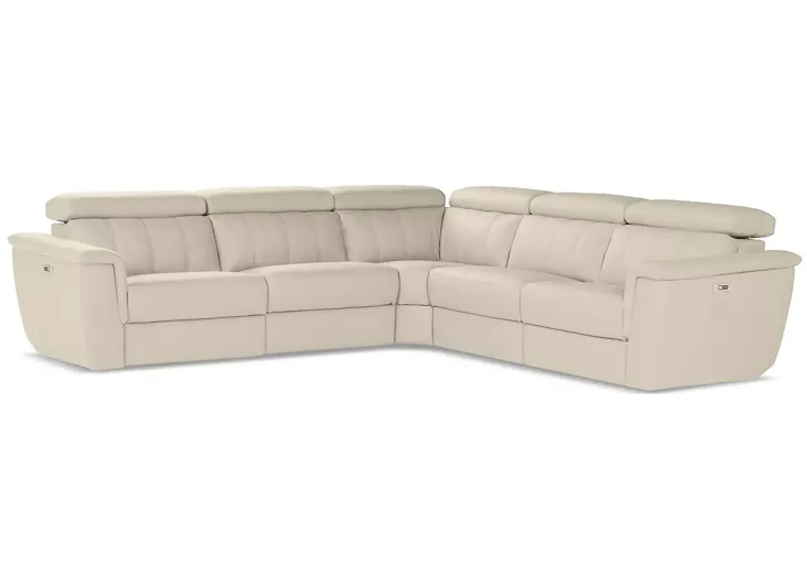 Giuseppi Nicoletti Trevi 5 Piece Power Reclining Leather Sectional 