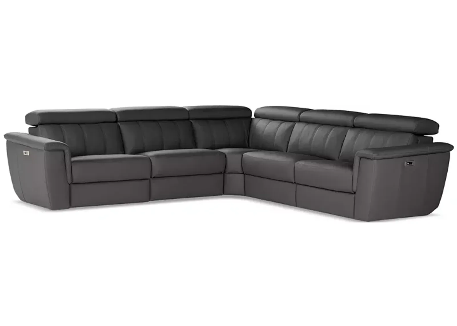 Giuseppi Nicoletti Trevi 5 Piece Power Reclining Leather Sectional 