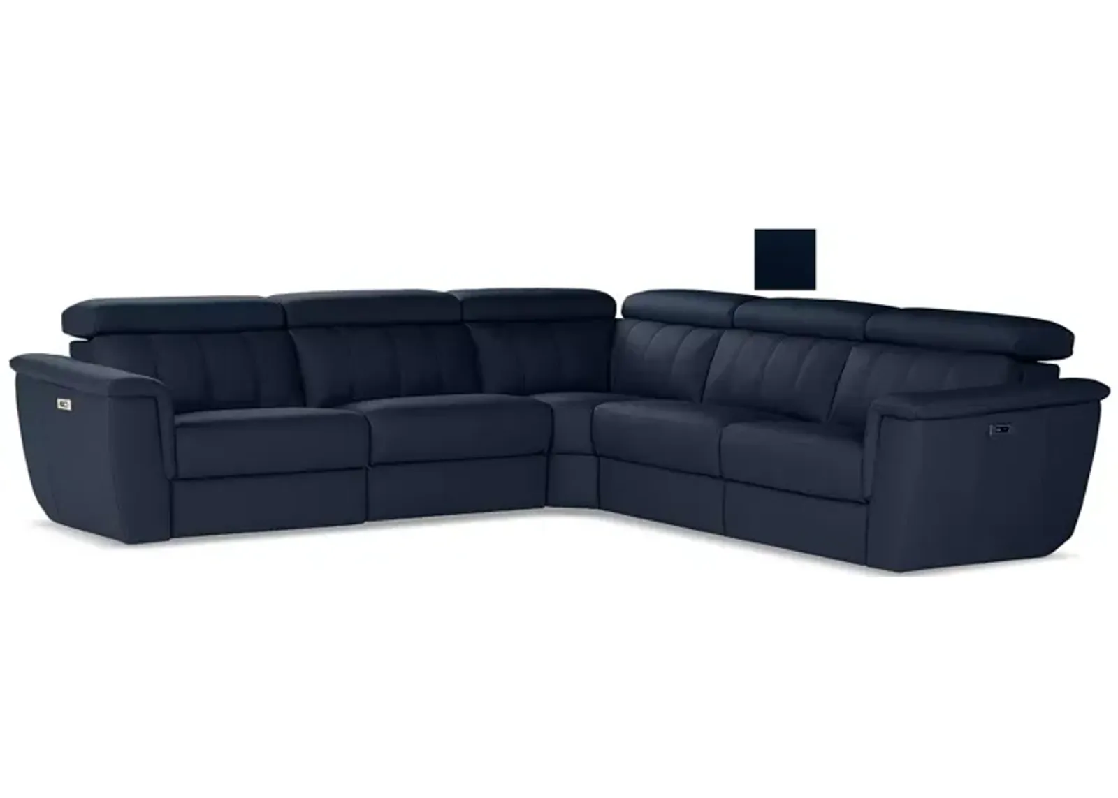 Giuseppi Nicoletti Trevi 5 Piece Power Reclining Leather Sectional 