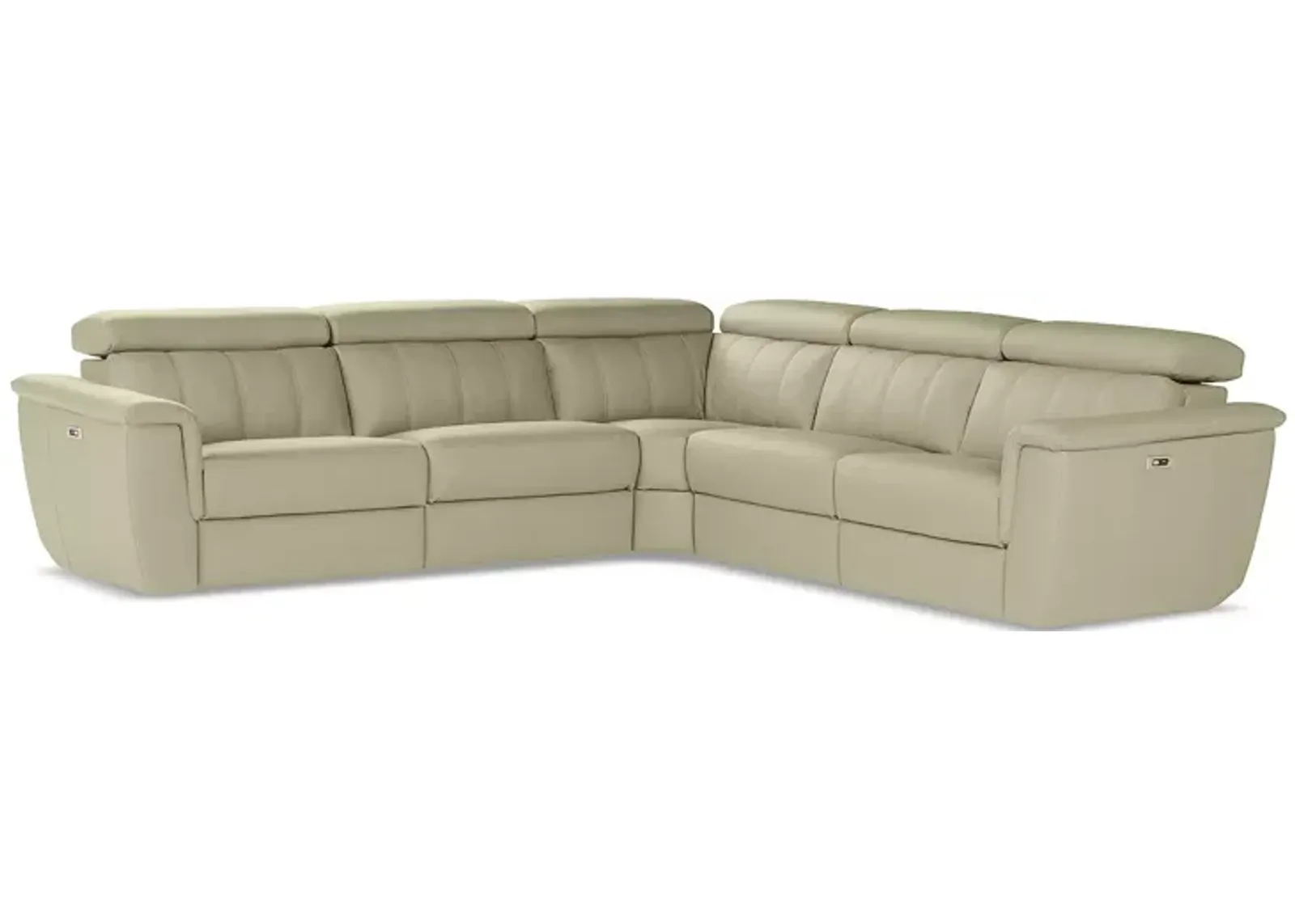 Giuseppi Nicoletti Trevi 5 Piece Power Reclining Leather Sectional 