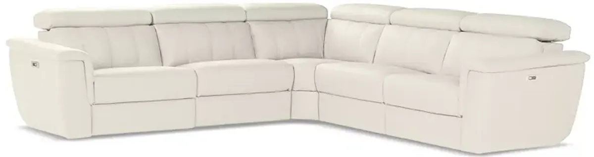 Giuseppi Nicoletti Trevi 5 Piece Power Reclining Leather Sectional 