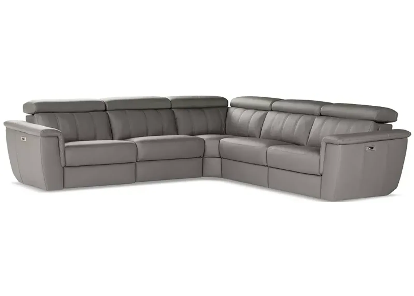 Giuseppi Nicoletti Trevi 5 Piece Power Reclining Leather Sectional 