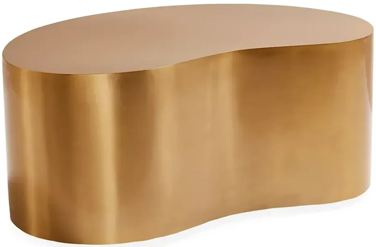 Jonathan Alder Small Brass Kidney Table