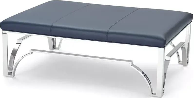 Massoud Hutchins Chrome Ottoman