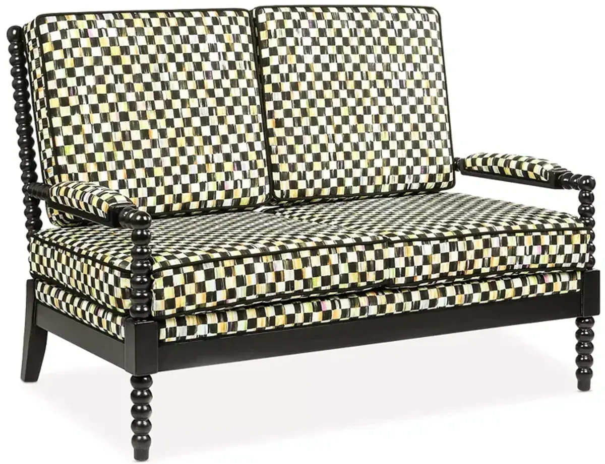 Mackenzie-Childs Spindle Check Outdoor Loveseat