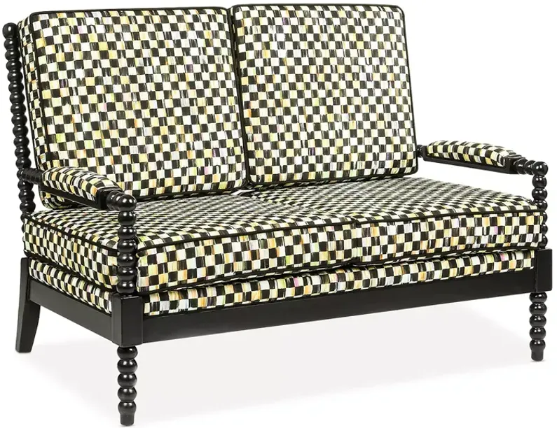 Mackenzie-Childs Spindle Check Outdoor Loveseat