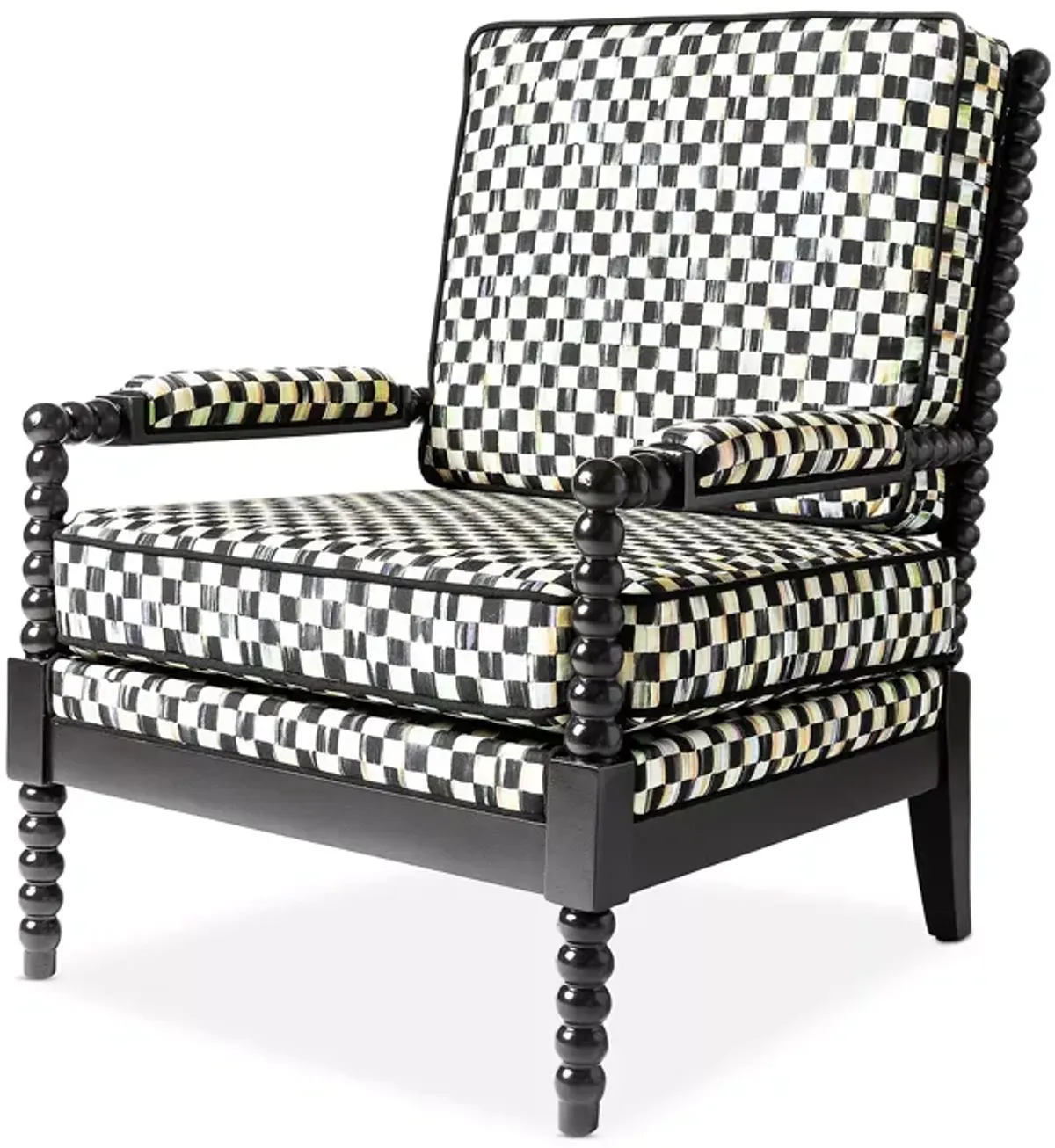 Mackenzie-Childs Spindle Check Outdoor Chair