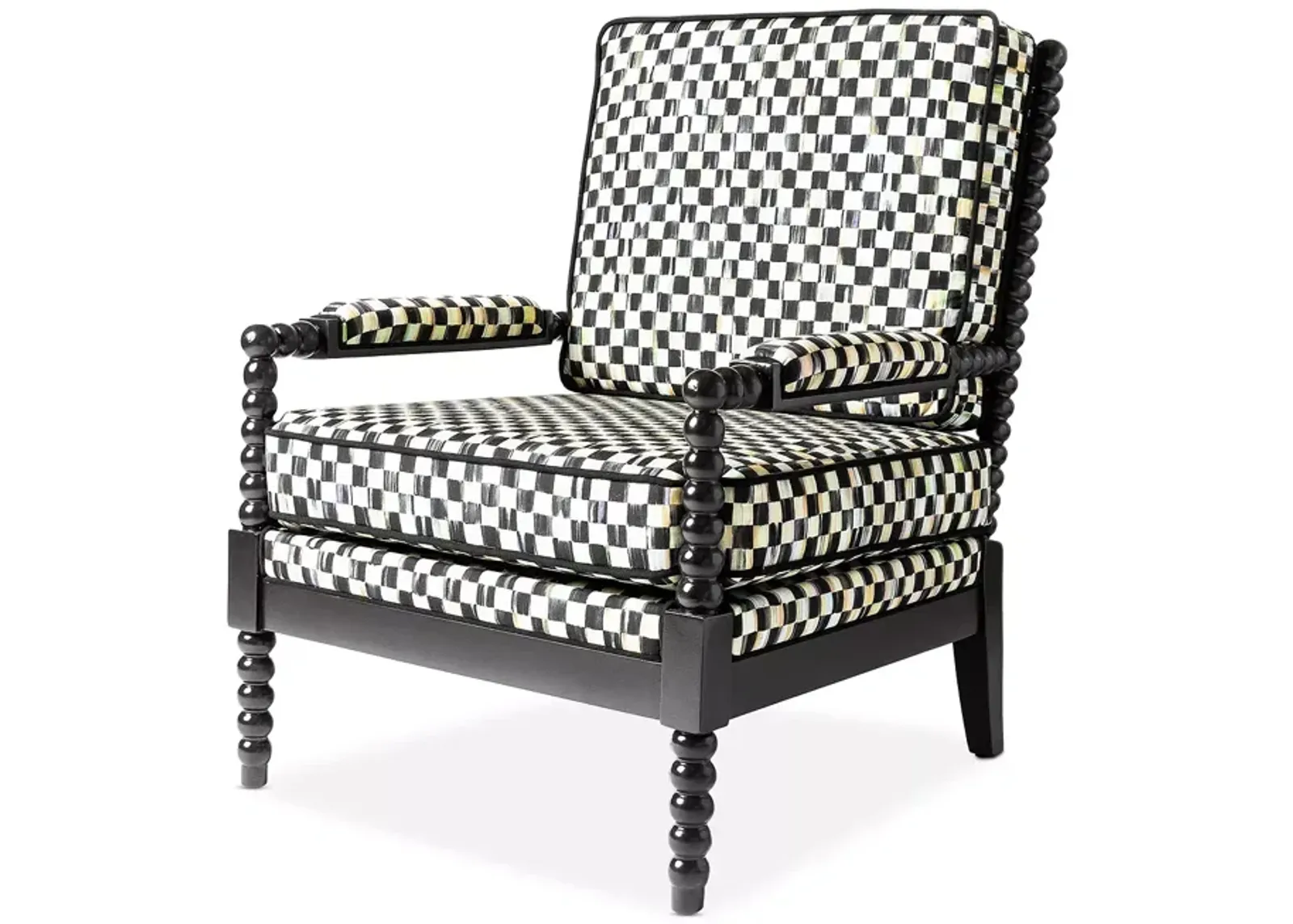 Mackenzie-Childs Spindle Check Outdoor Chair