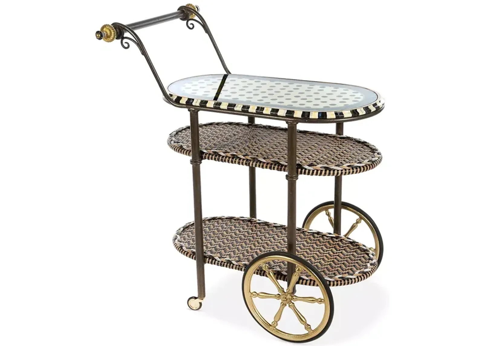 Mackenzie-Childs Dotography Bar Cart 