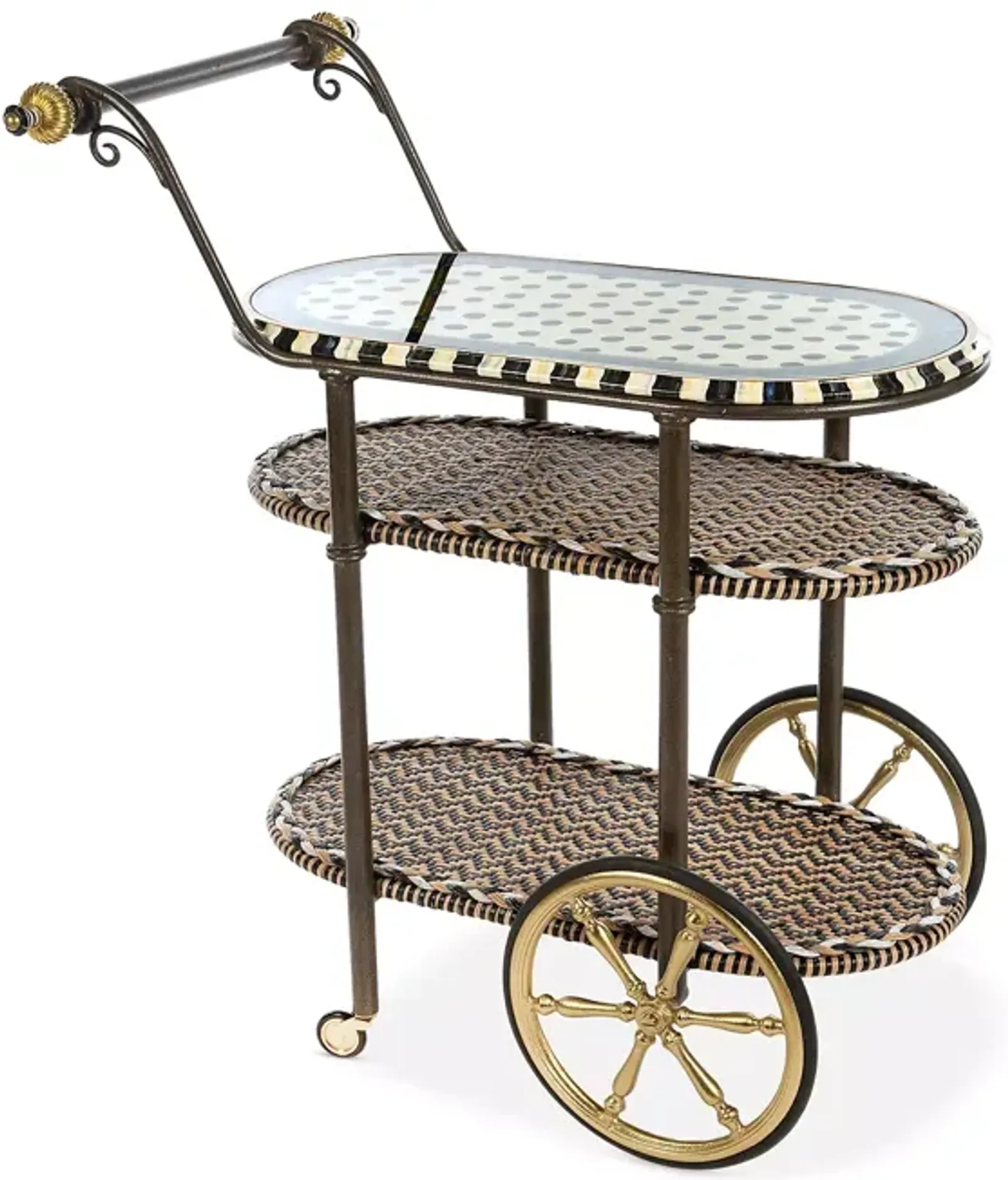 Mackenzie-Childs Dotography Bar Cart 