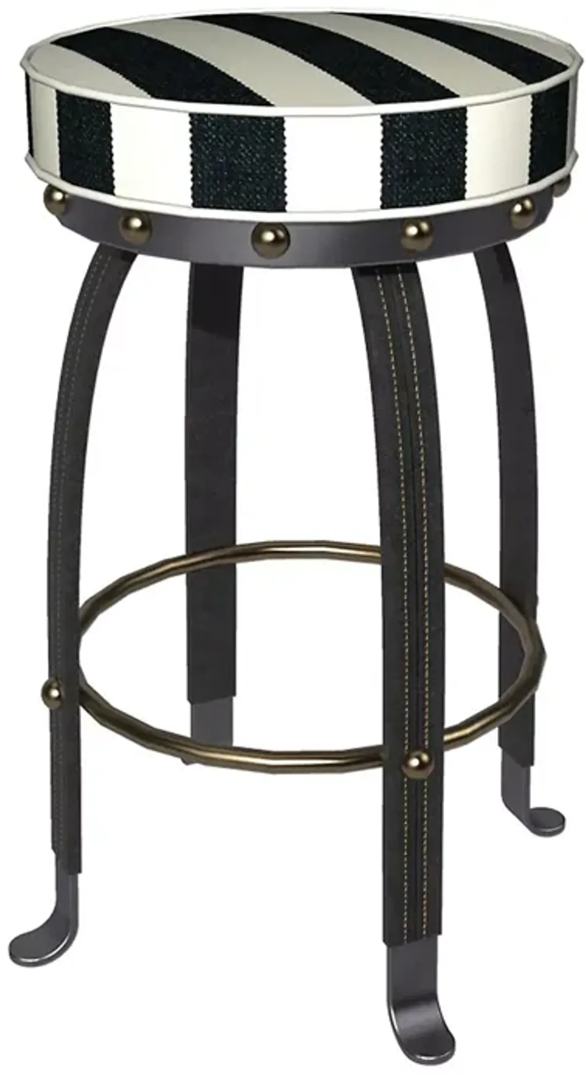 Mackenzie-Childs Black Flatiron Bar Stool, 30"