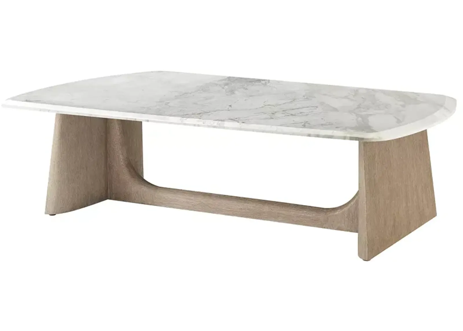 Theodore Alexander Repose Wooden Coffee Table with Marble Top