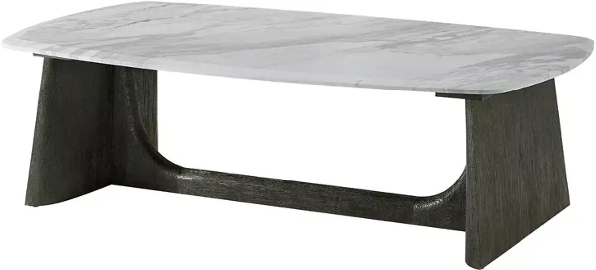 Theodore Alexander Repose Wooden Coffee Table with Marble Top