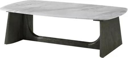 Theodore Alexander Repose Wooden Coffee Table with Marble Top