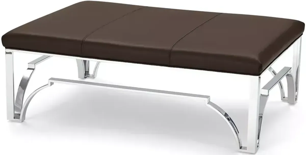 Massoud Hutchins Chrome Ottoman