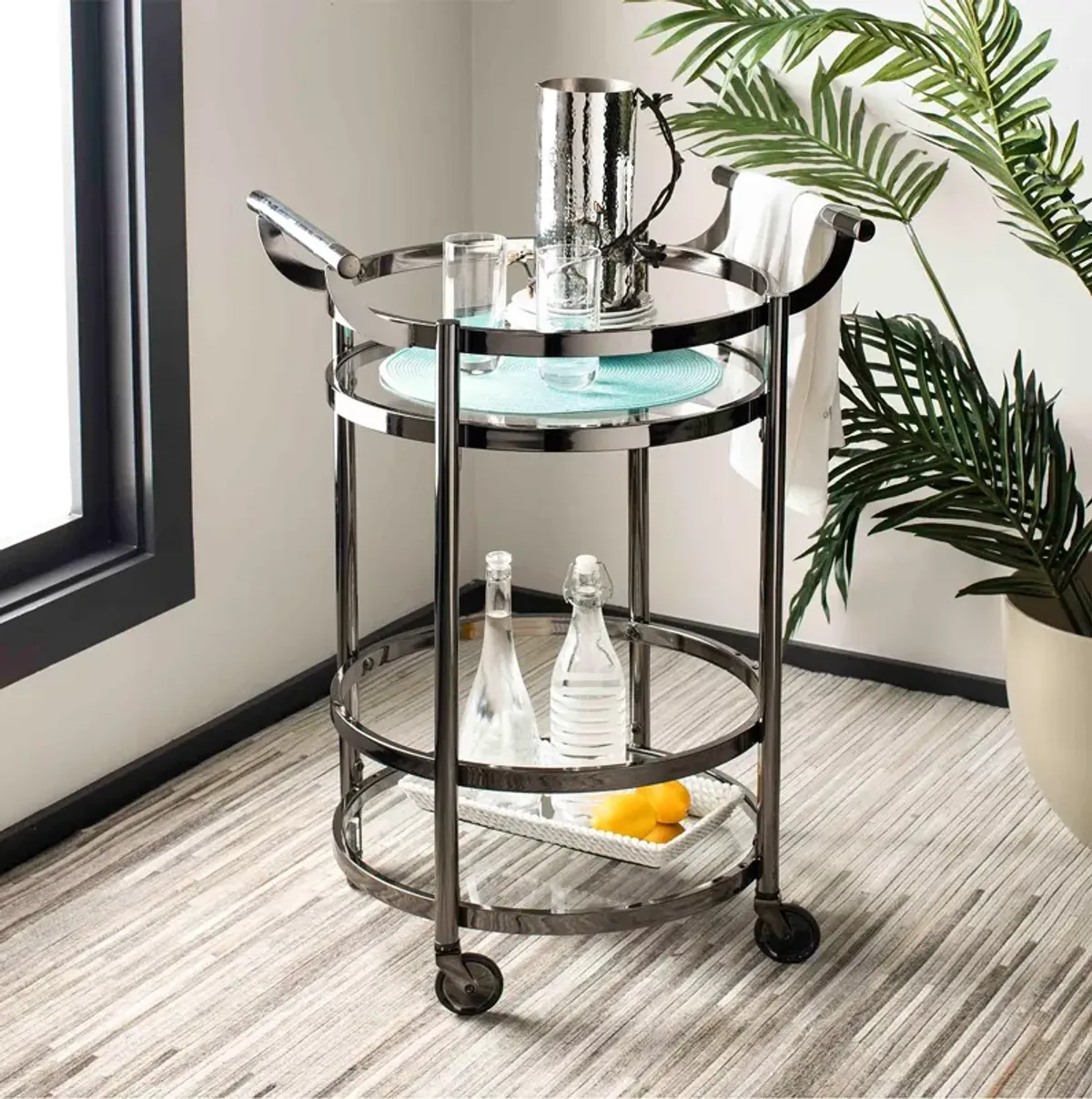 Safavieh Sienna 2 Tier Round Bar Cart