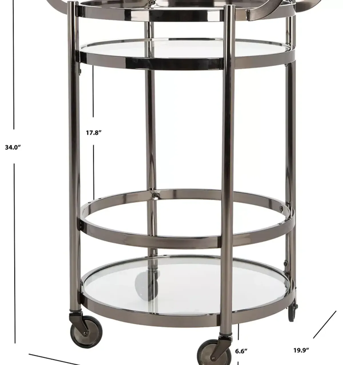 Safavieh Sienna 2 Tier Round Bar Cart