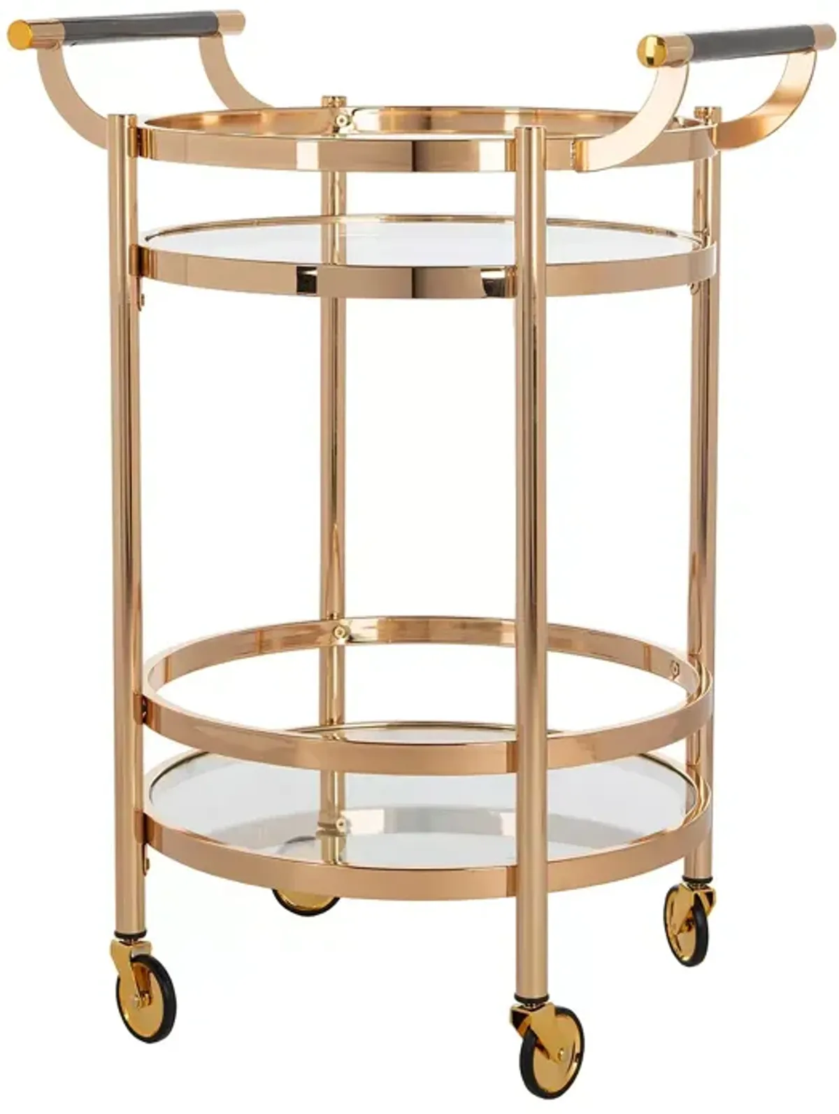 Safavieh Sienna Gold 2 Tier Round Bar Cart