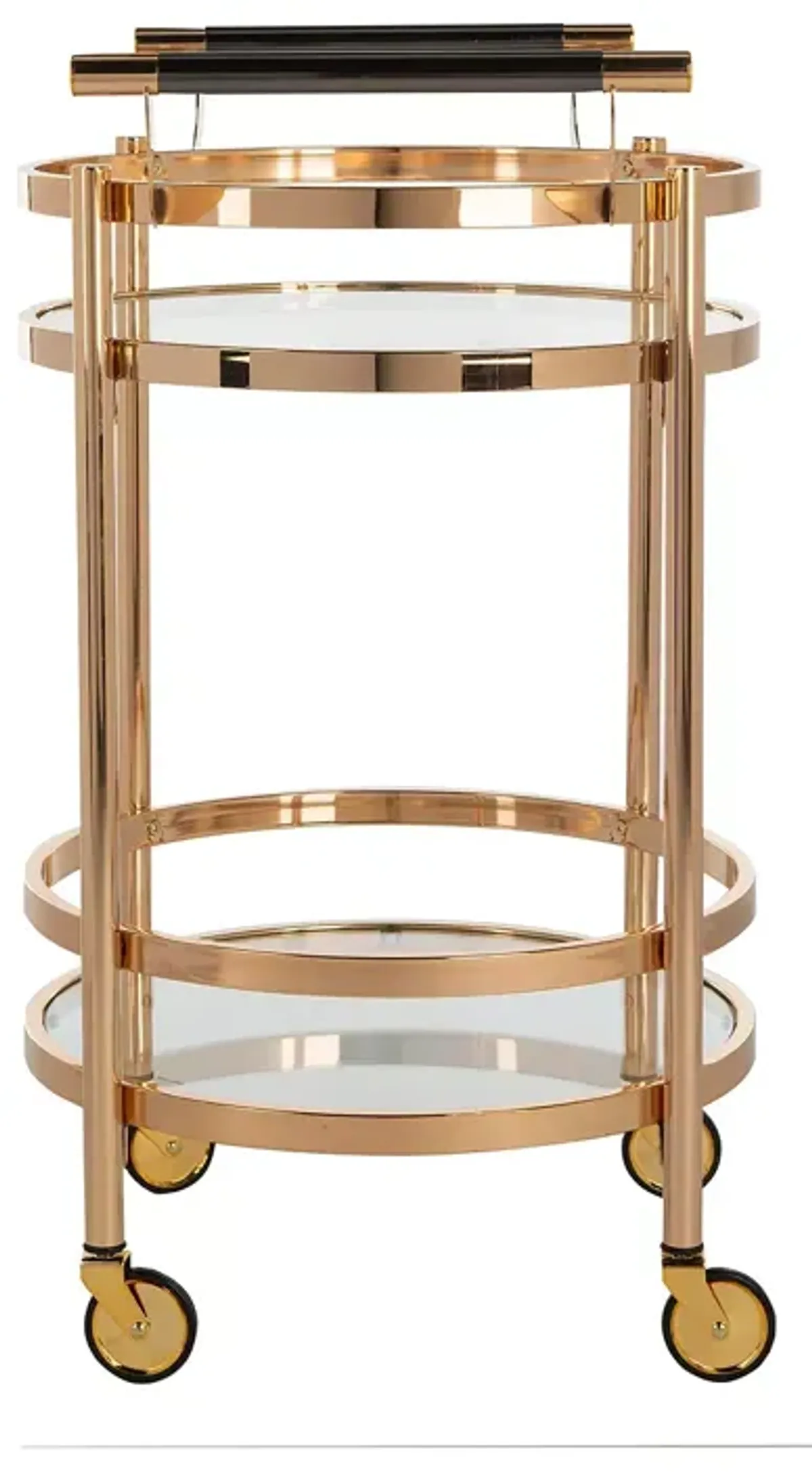 Safavieh Sienna Gold 2 Tier Round Bar Cart