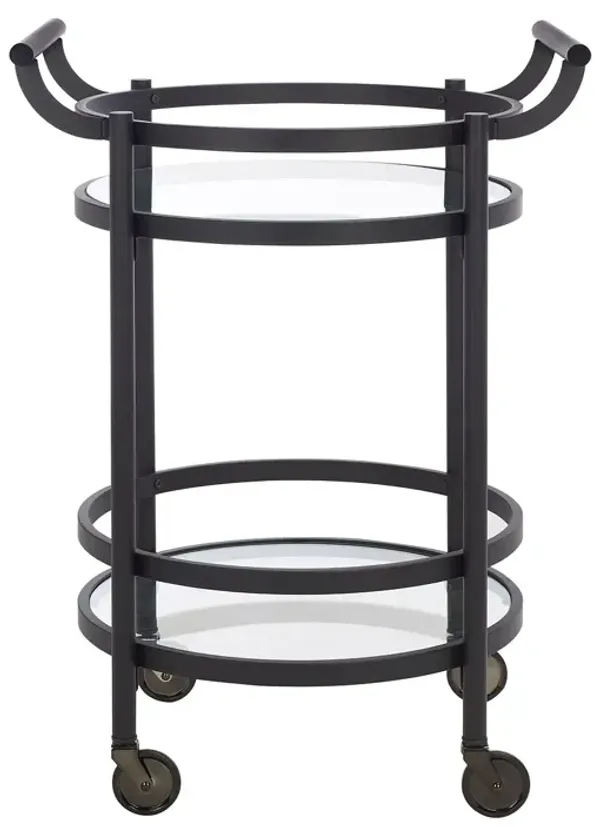 Safavieh Sienna Black 2 Tier Round Bar Cart