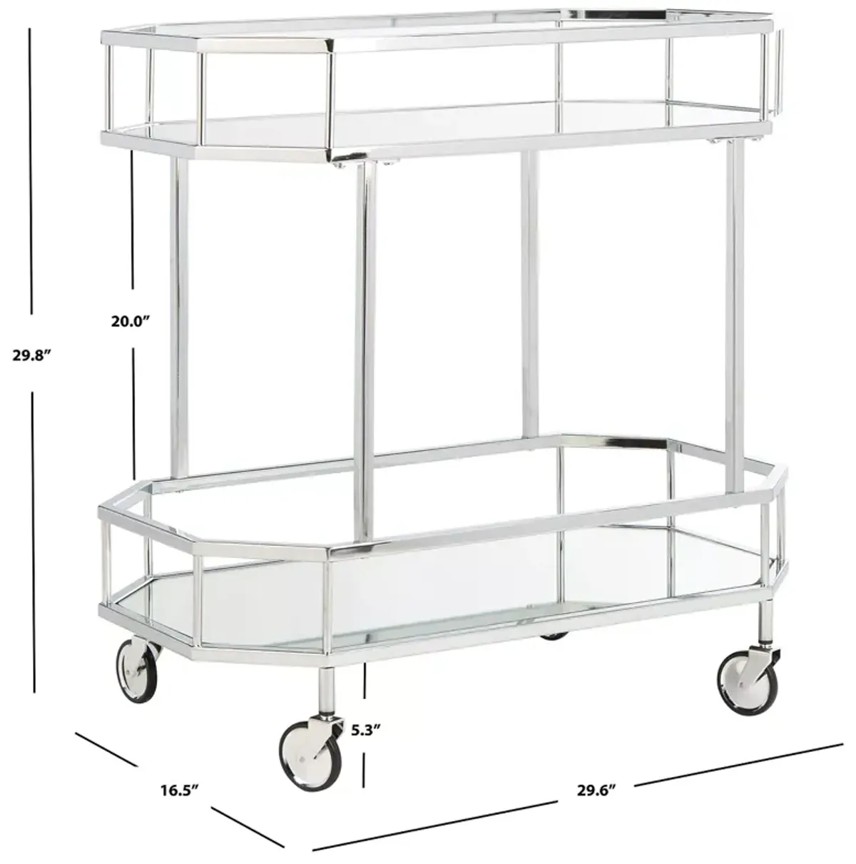 Safavieh Silva 2 Tier Octagon Bar Cart