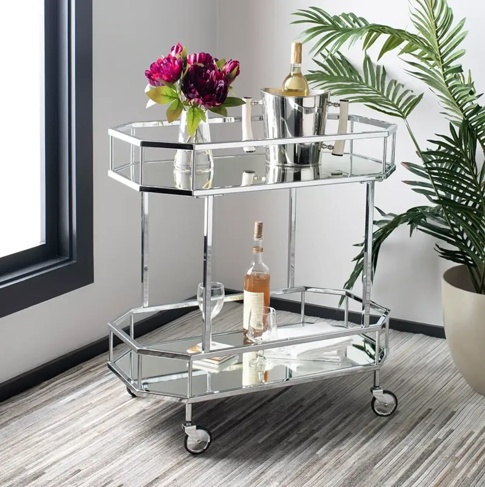 Safavieh Silva 2 Tier Octagon Bar Cart