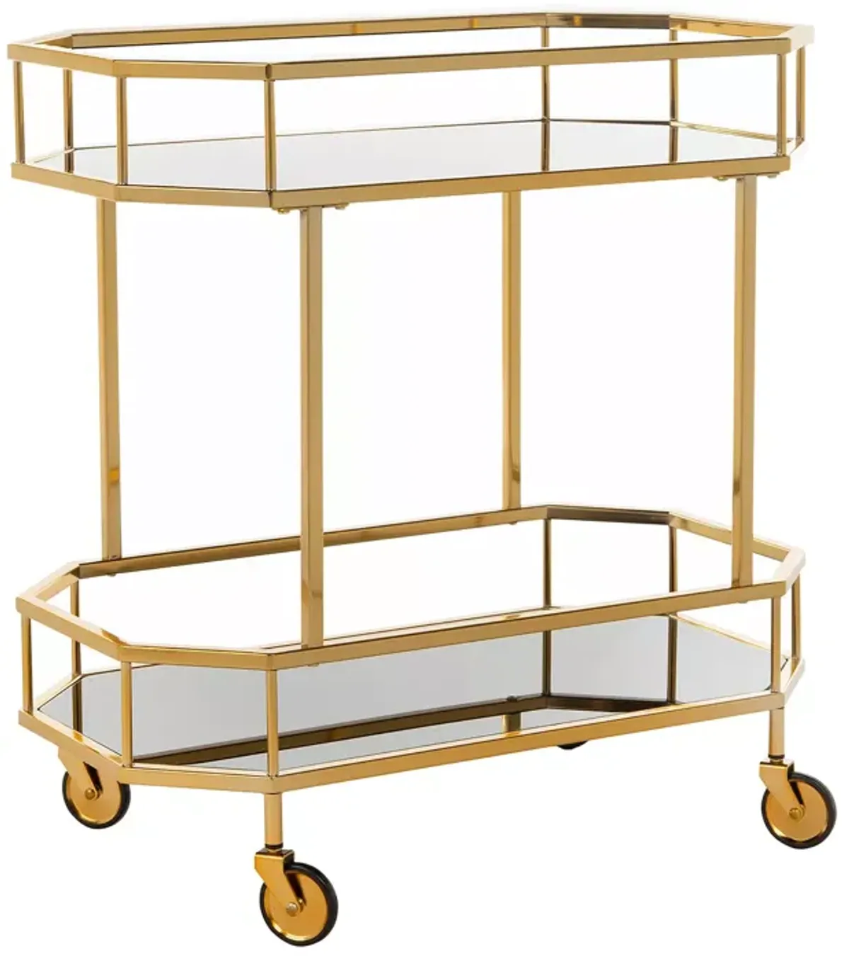 Safavieh Silva Brass 2 Tier Octagon Bar Cart