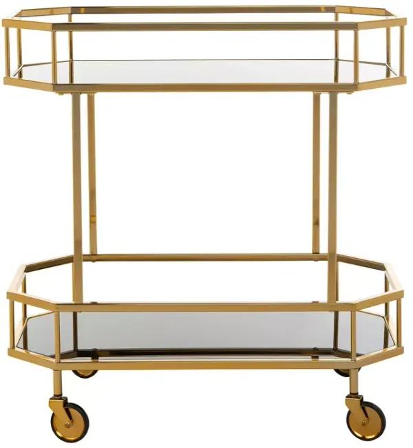 Safavieh Silva Brass 2 Tier Octagon Bar Cart