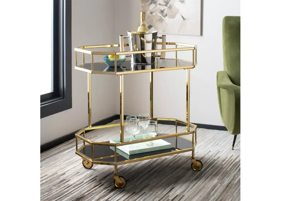 Safavieh Silva Brass 2 Tier Octagon Bar Cart