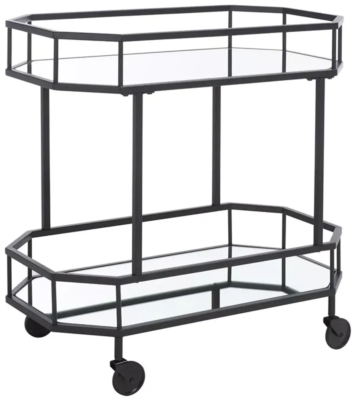 Safavieh Silva Black 2 Tier Octagon Bar Cart