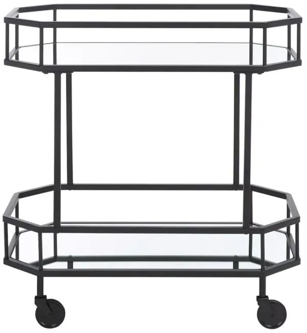 Safavieh Silva Black 2 Tier Octagon Bar Cart