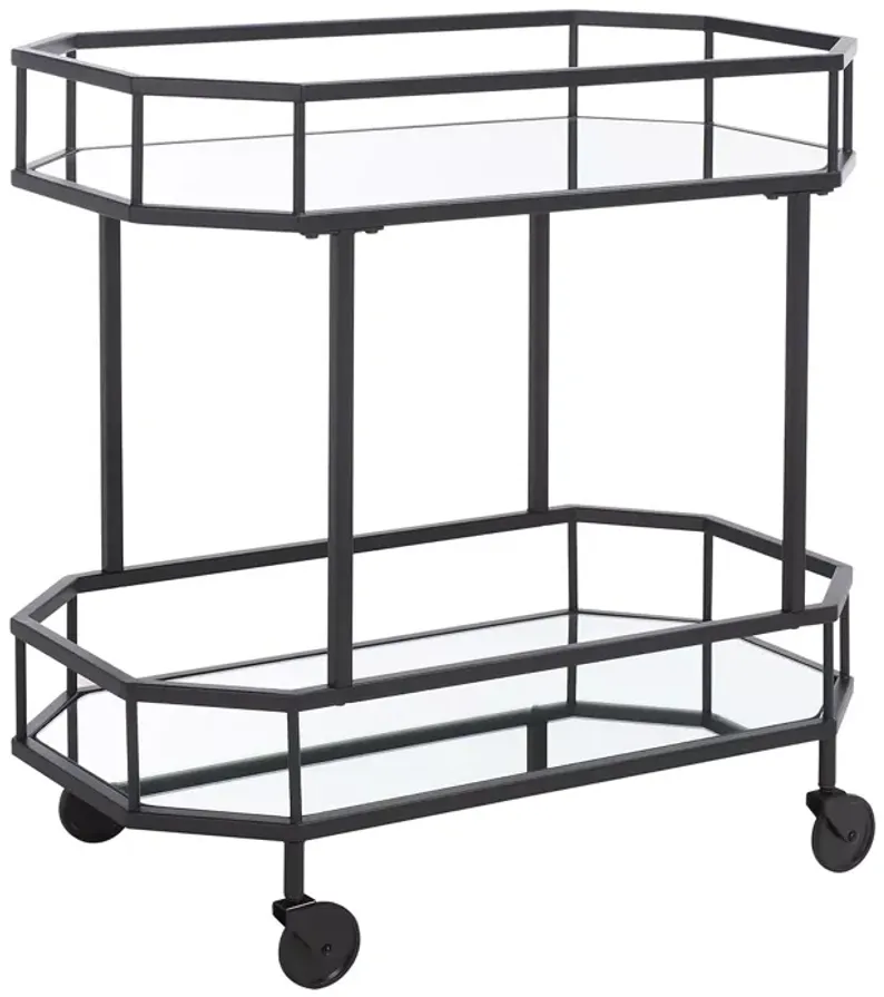 Safavieh Silva Black 2 Tier Octagon Bar Cart