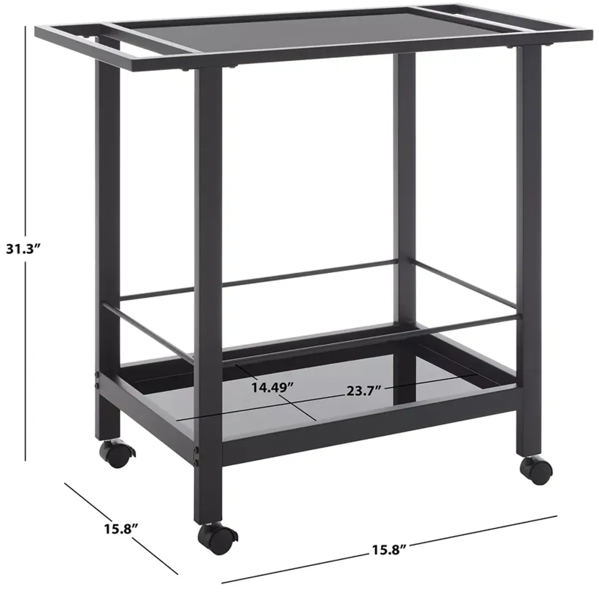 Safavieh Gaelle Two Tier Bar Cart with Handles