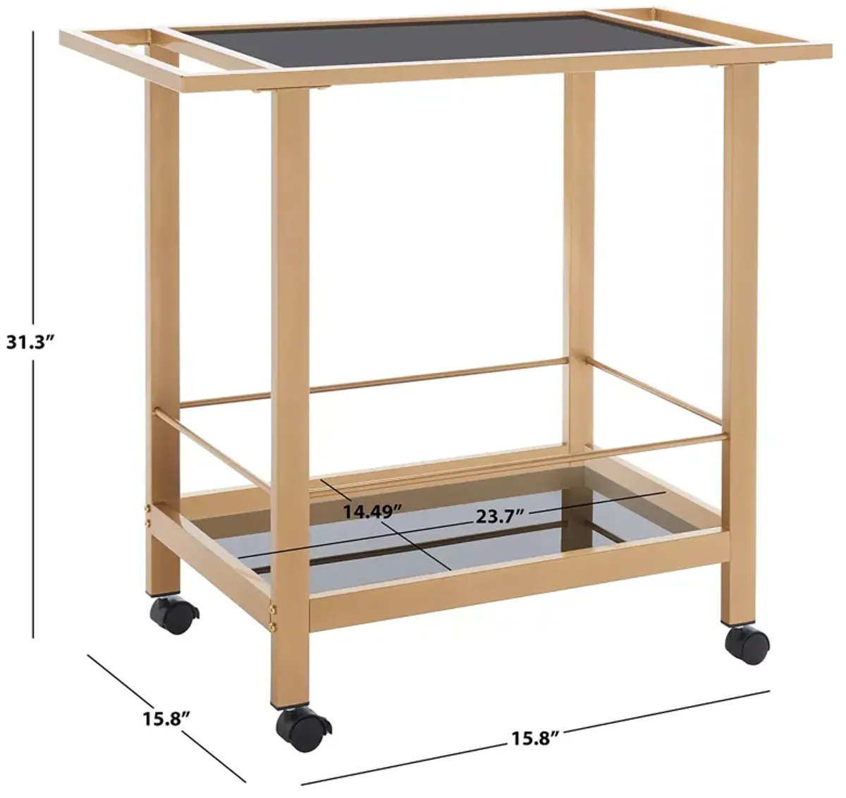 Safavieh Gaelle Two Tier Bar Cart with Handles