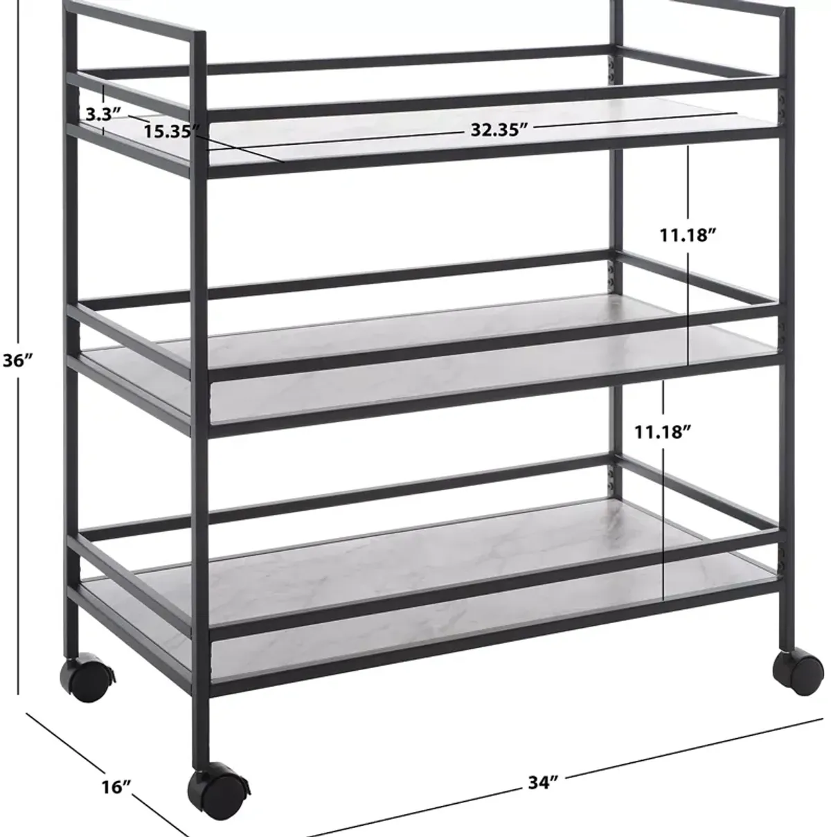 Safavieh Idria 3 Tier Bar Cart