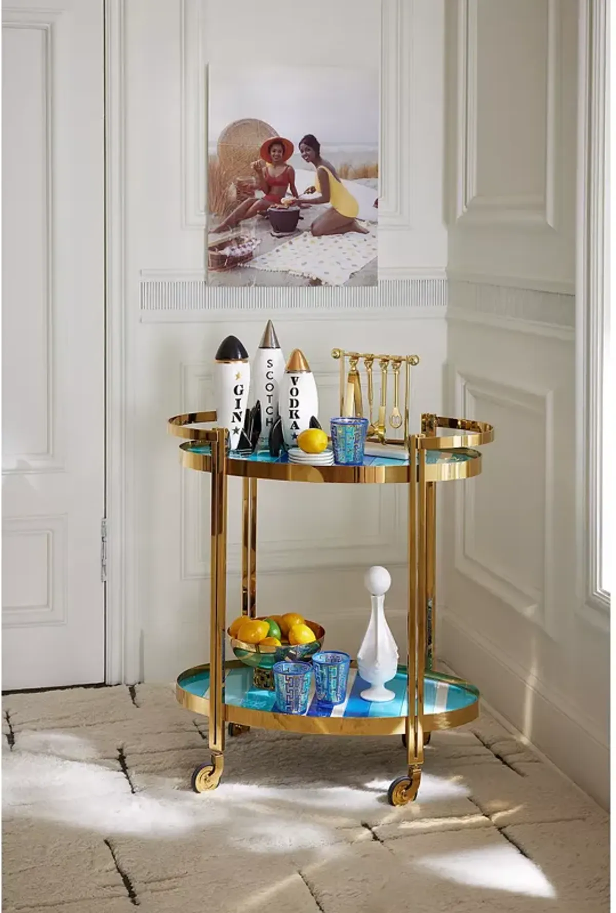 Jonathan Adler Ultramarine Bar Cart