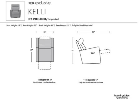 Violino Kelli Power Leather Recliner