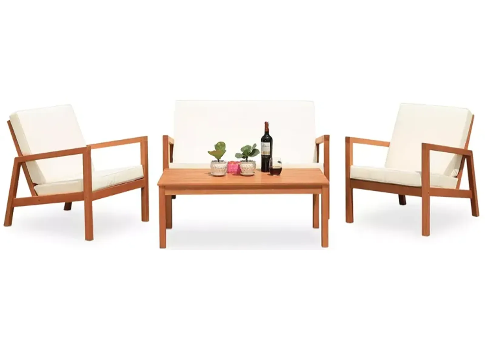 SAFAVIEH Larence 4-Piece Outdoor Living Set