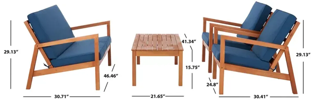 SAFAVIEH Larence 4-Piece Outdoor Living Set