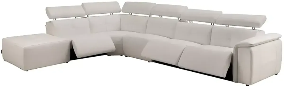 Chateau d'Ax Nuvola 6 Piece Power Leather Sectional Sofa