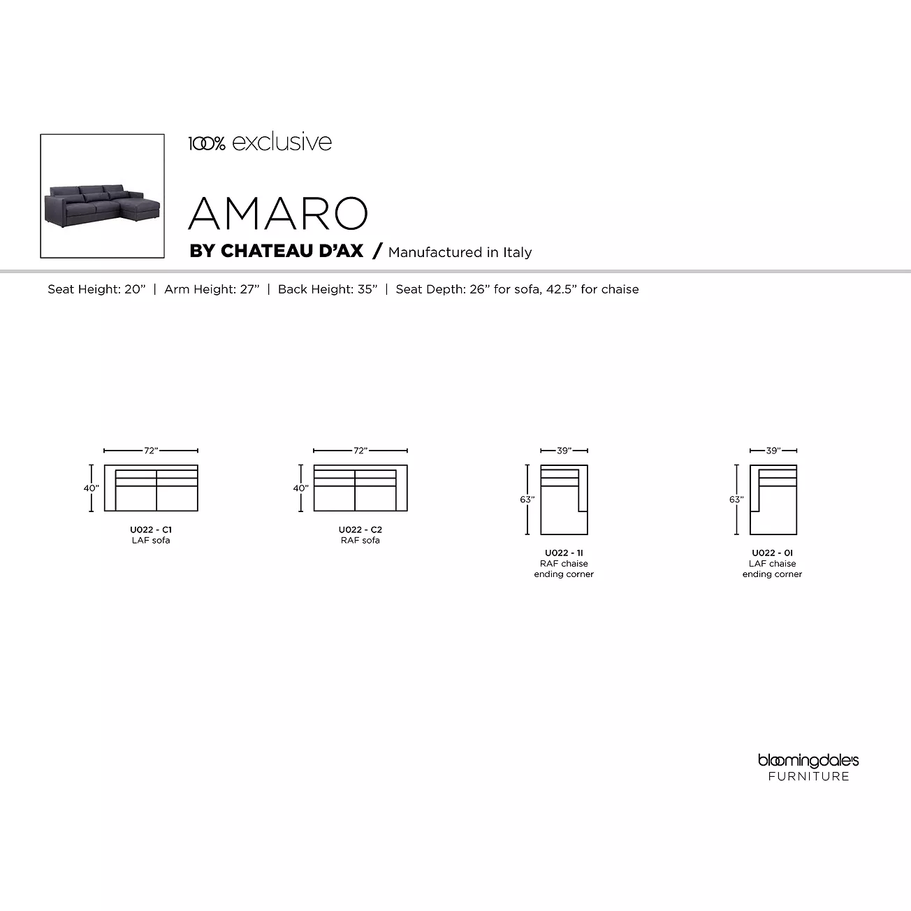 Chateau d'Ax Amaro 2 Piece Sectional