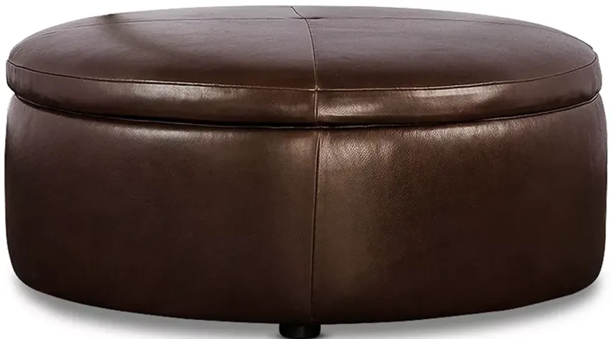 Bloomingdale's Alta Large Round Storage Ottoman, in Leather