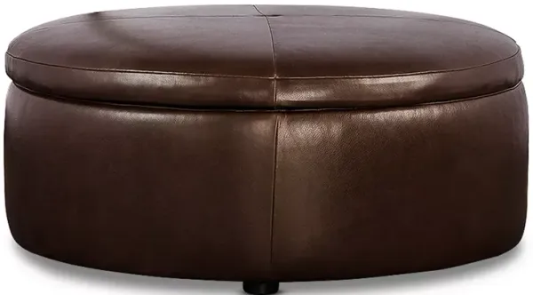 Bloomingdale's Alta Large Round Storage Ottoman, in Leather
