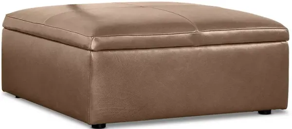 Bloomingdales Alice Large Square Storage Ottoman, in Leather