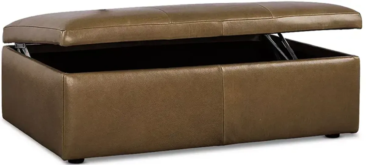 Bloomingdale's Auburn Large Rectangle Storage Ottoman, in Leather