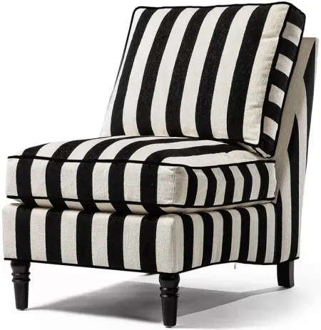 marquee black stripe chenille armless chair