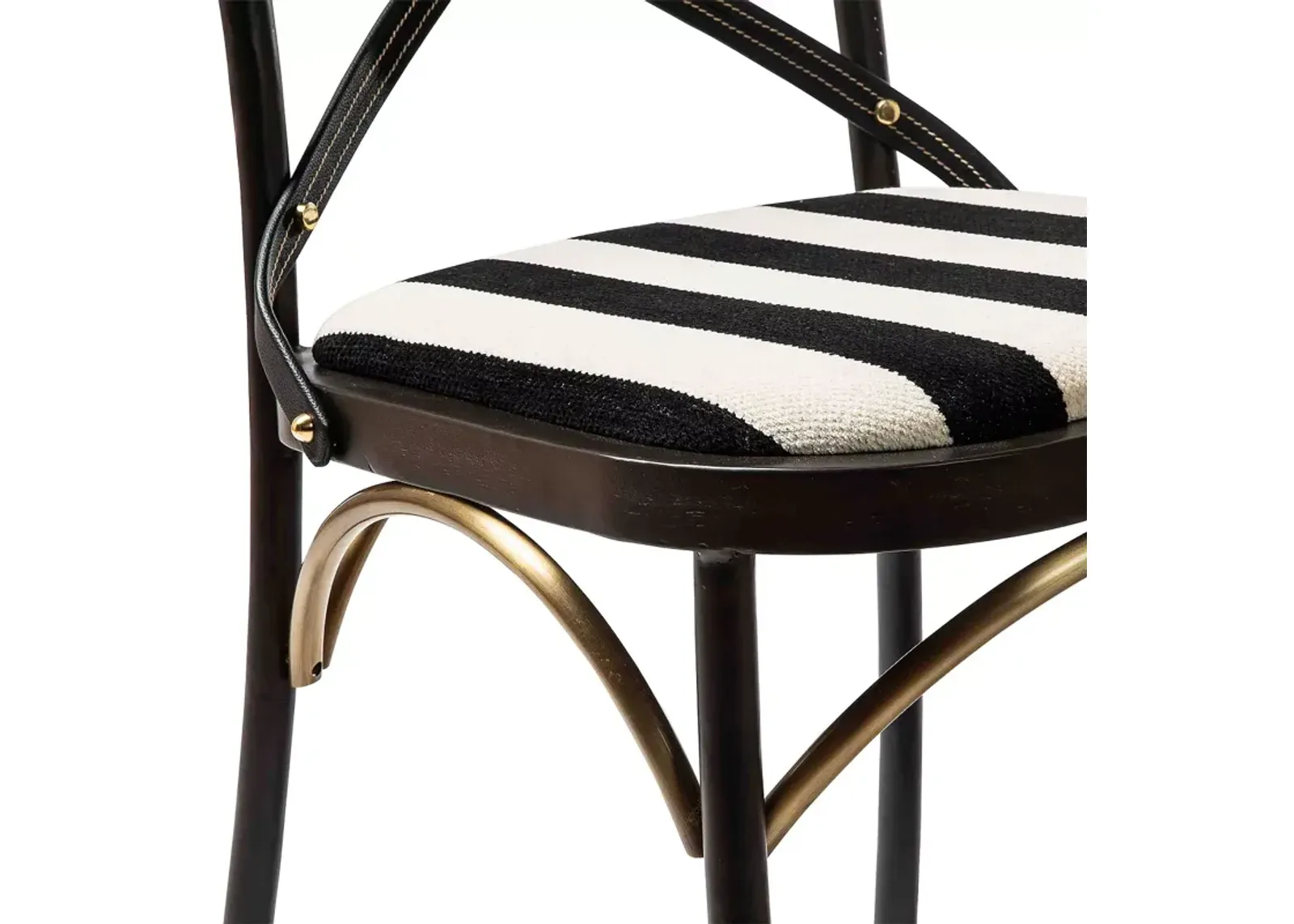 Mackenzie-Childs Flatiron Black Stripe Dining Chair