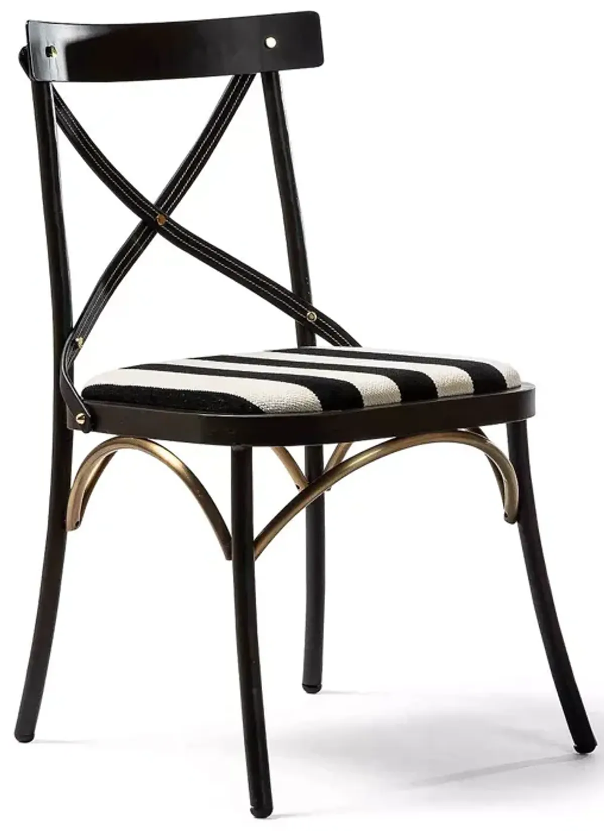 Mackenzie-Childs Flatiron Black Stripe Dining Chair